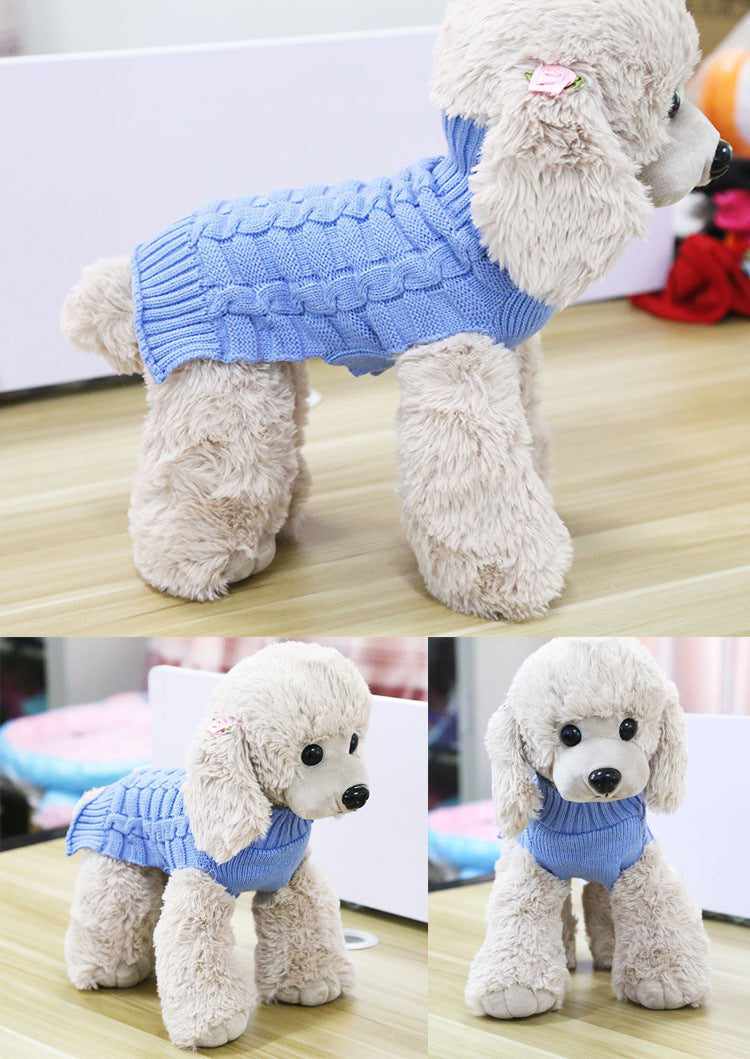 Cashmere Twisted Rope Pet Sweater For Dogs