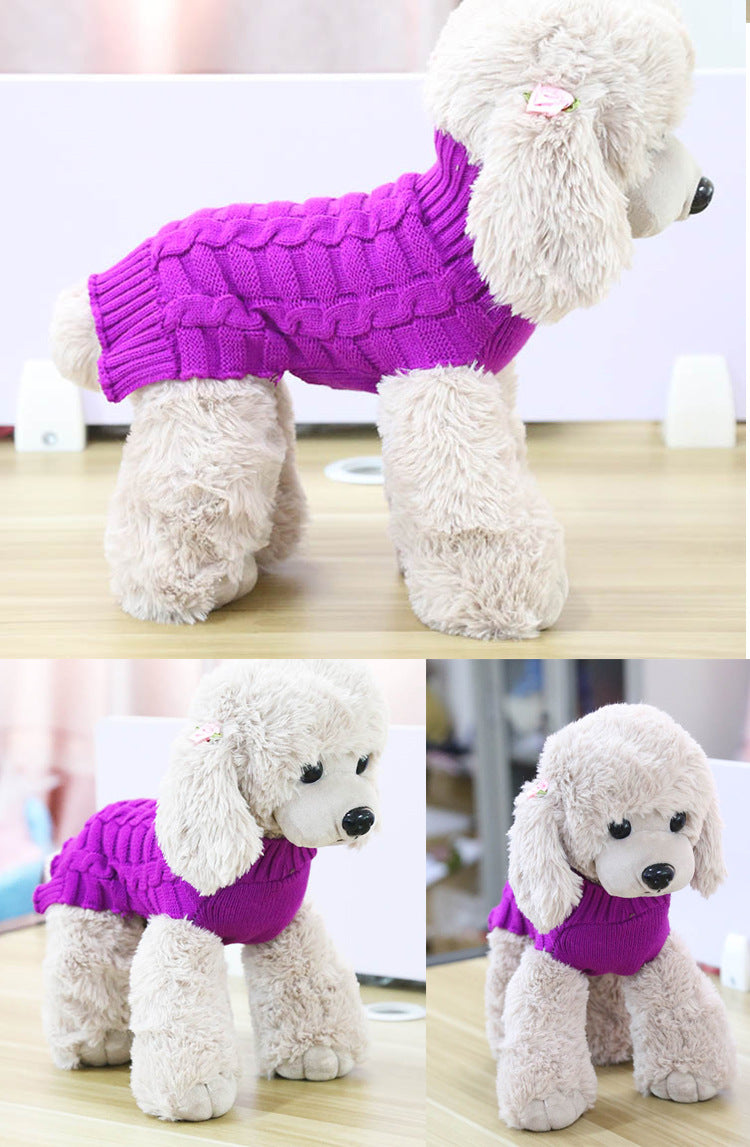 Cashmere Twisted Rope Pet Sweater For Dogs