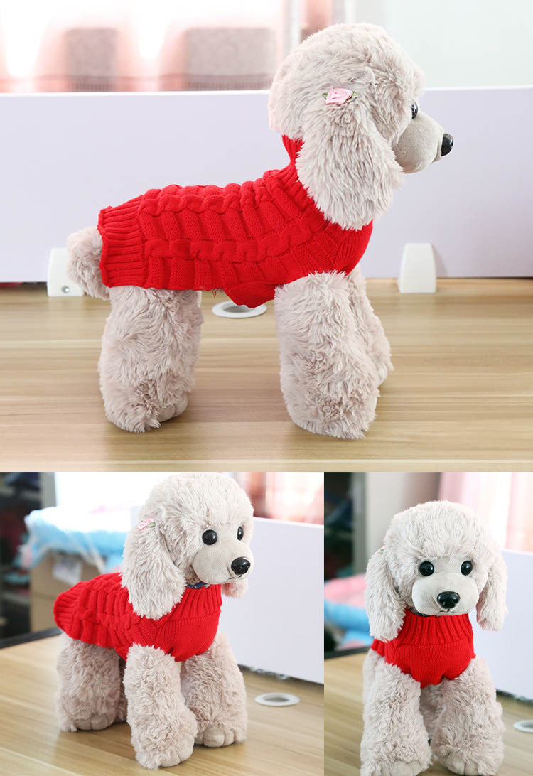 Cashmere Twisted Rope Pet Sweater For Dogs