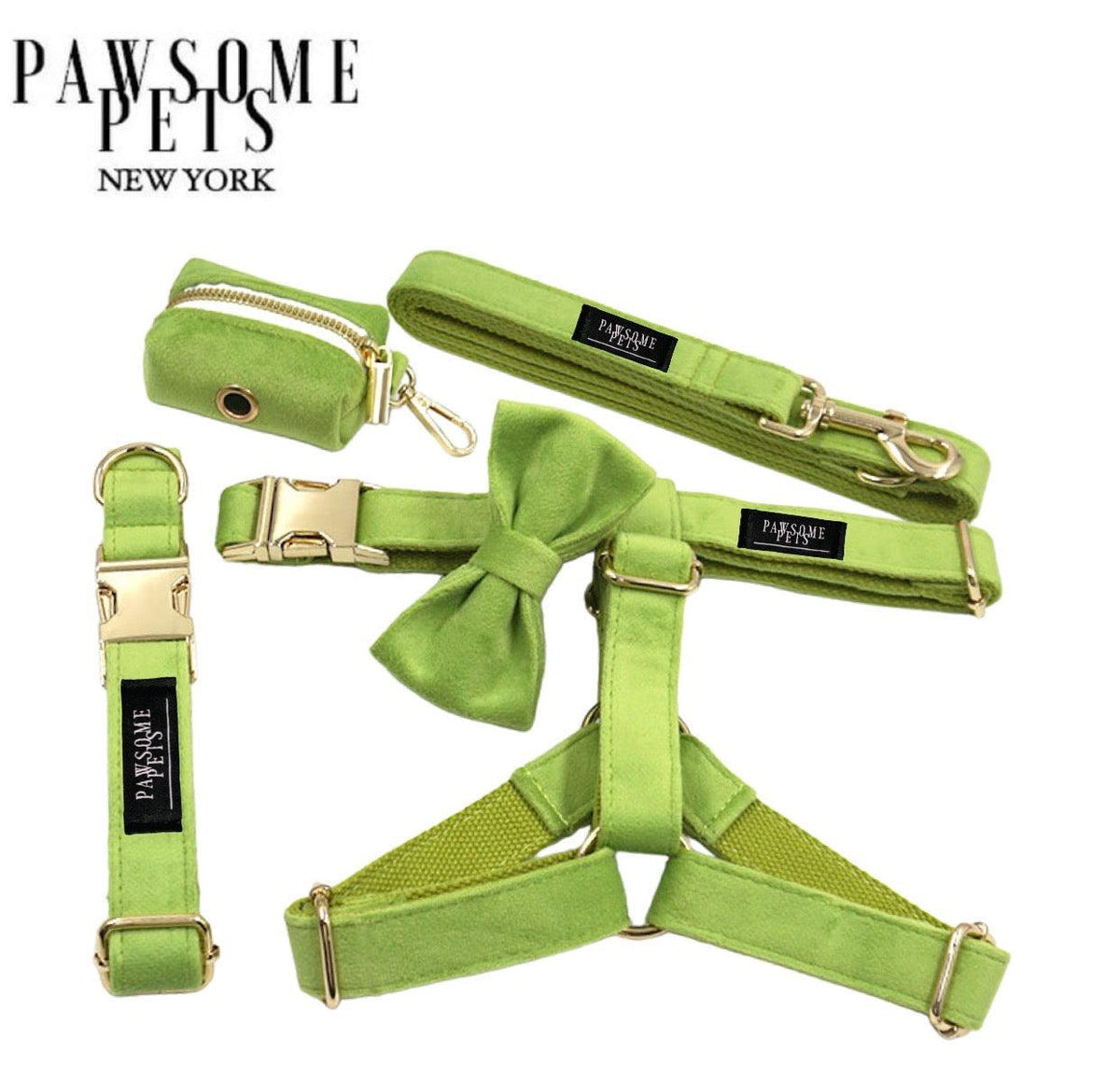 5-Piece Step-In Dog Harness and Leash Walking Set – Green
