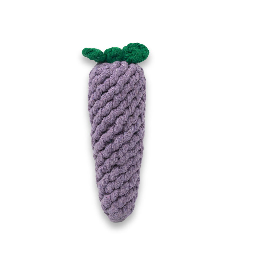 Handcrafted Eggplant Rope Toy