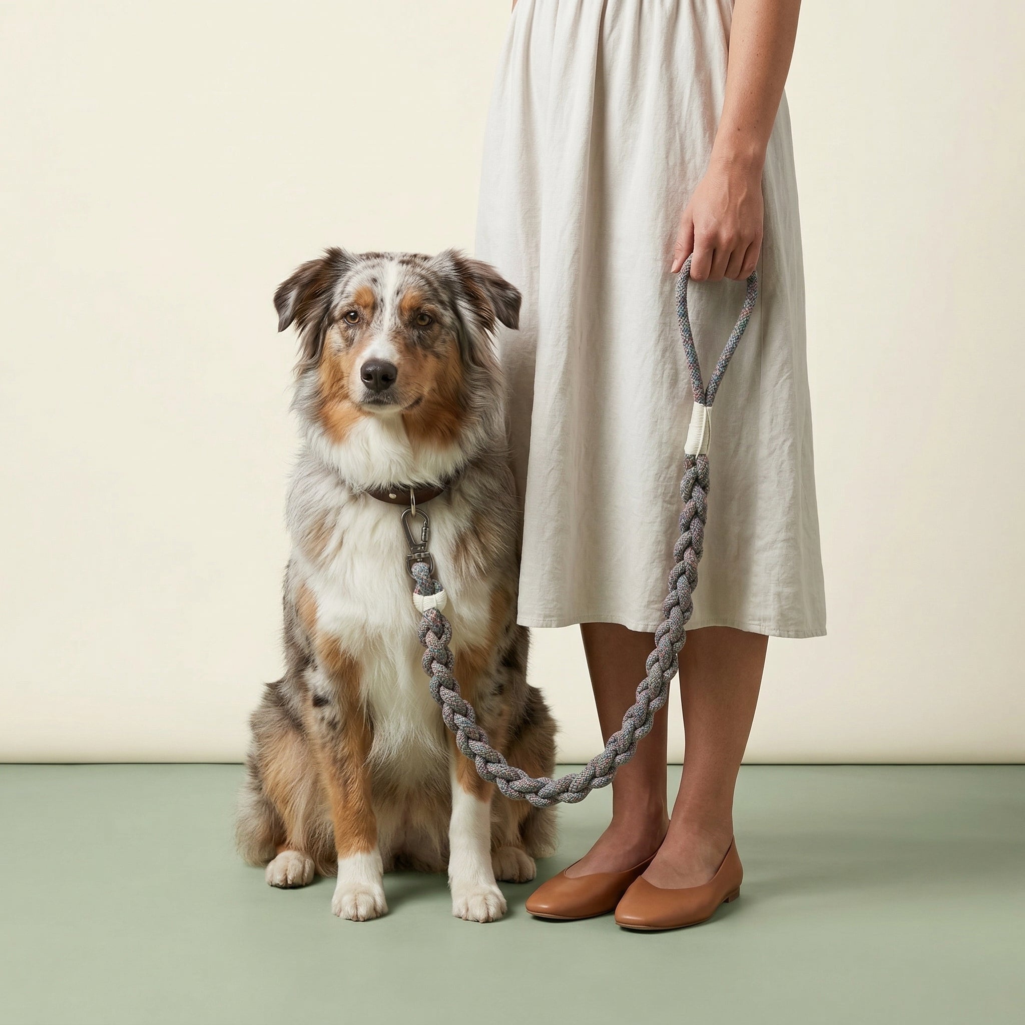 Handcrafted Rainbow Rover Dog Leash
