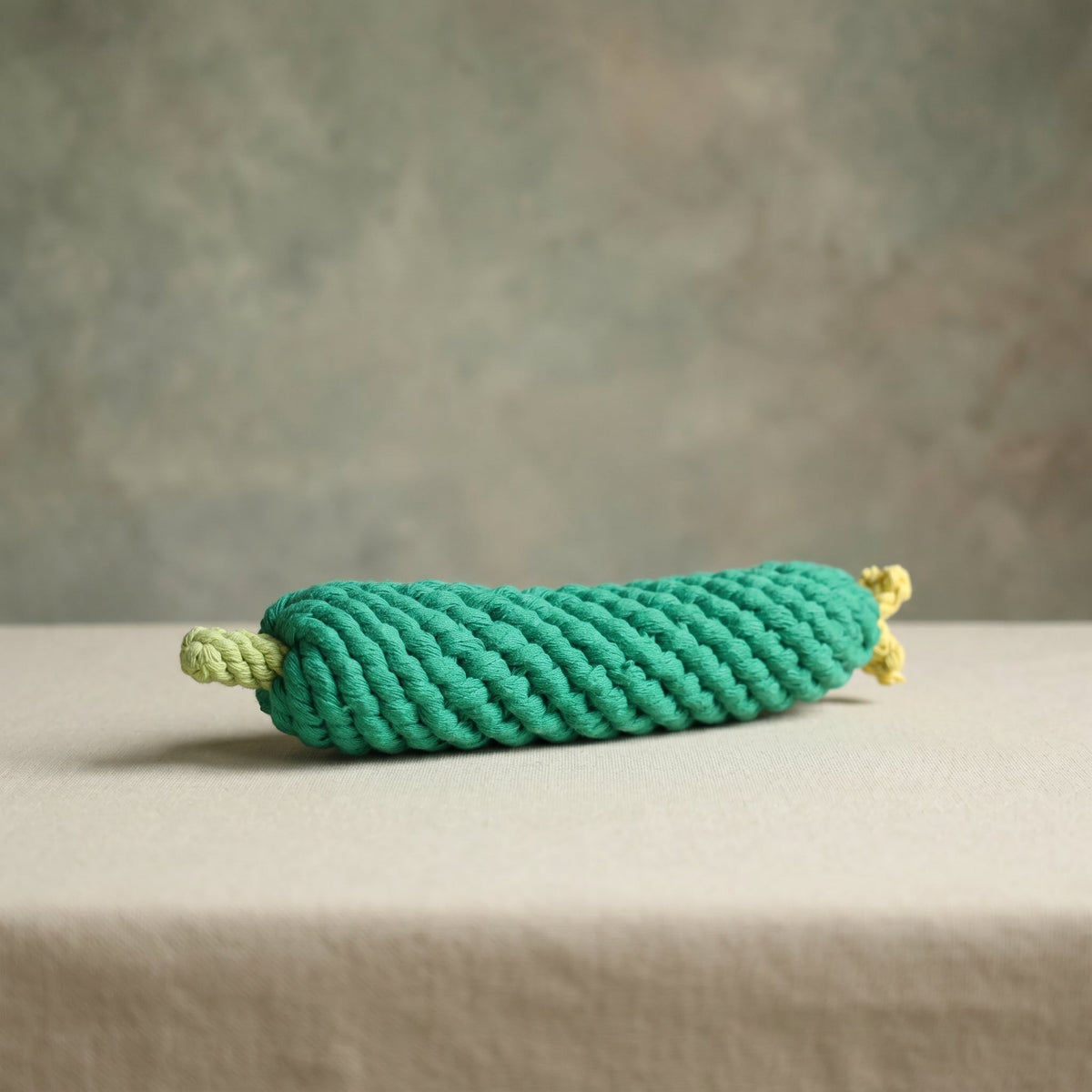 Handcrafted Cucumber Rope Tug Toy